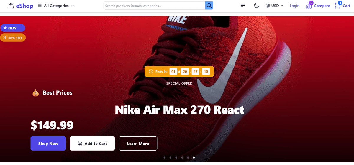 Eshop Ecommerce Website